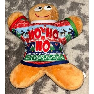 Huxley and Kent Plush Ugly Sweater Gingerbread Man Dog Toy
